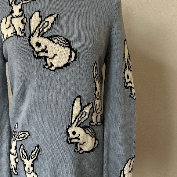 Prada Blue Rabbit Intarsia Wool Sweater - Picture 3 of 3